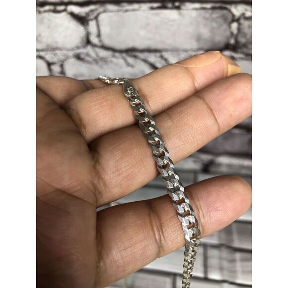 🔥🔥🔥 925 Sterling Silver Cuban Link Curb Chain Necklace 26" 3mm Italy 🔥🔥🔥 - Picture 8 of 13